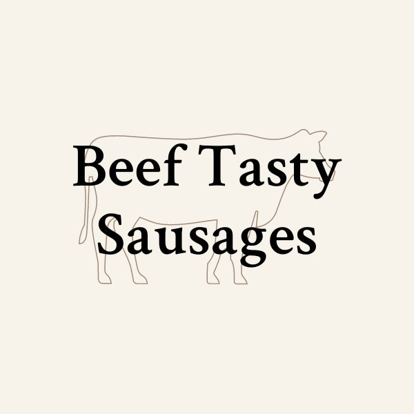 Grass fed, thick, tasty beef sausages