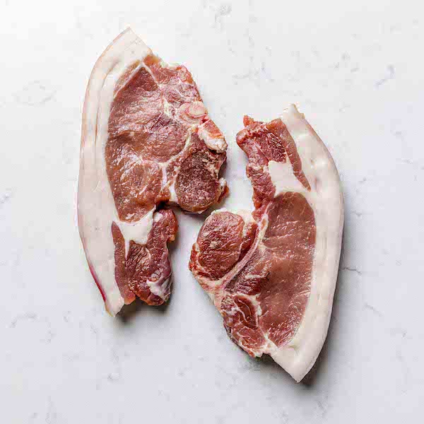 Pasture raised pork loin chops from a sustainable NSW farm.