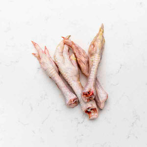 Pasture raised chicken feet for rich and gelatinous bone broth.